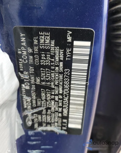 2013 Hyundai Tucson Gls из США, поврежденный, VIN KM8JU3AC7DU683733